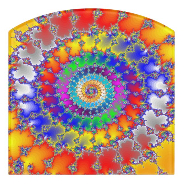 Psychedelic Fractal Door Sign (Contour Front)