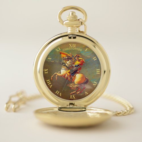 Psychedelic Fractal Famous Napoleon By David Pocket Watch