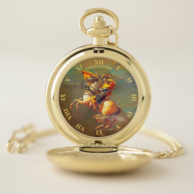 Psychedelic Fractal Famous Napoleon By David Pocket Watch (Inside)