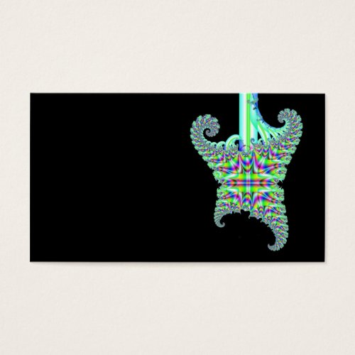 Psychedelic fractal guitar business card template