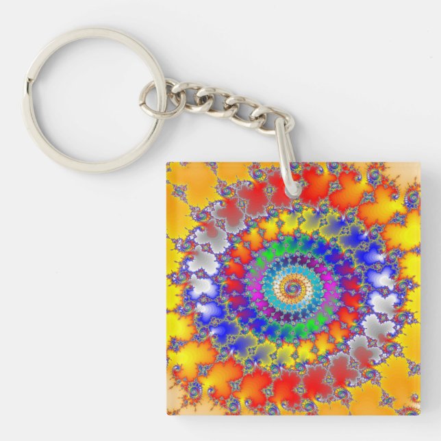Psychedelic Fractal Keychain (Front)