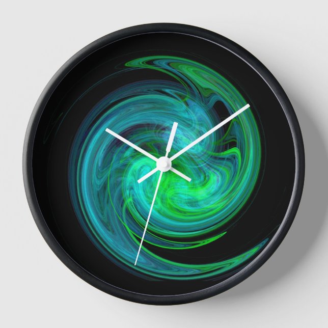 PSYCHEDELIC FRACTAL LIGHT VORTEX Abstract Wall Clock (Front)
