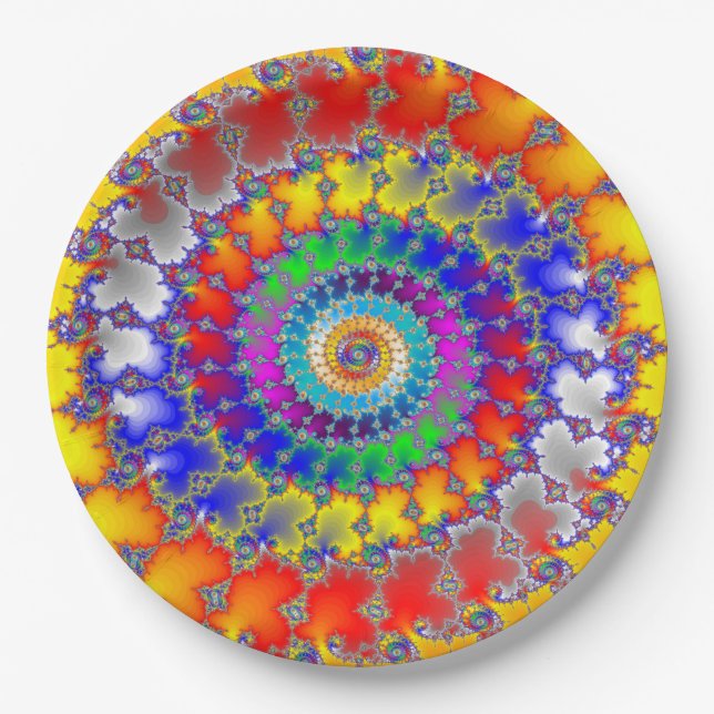 Psychedelic Fractal Paper Plates (Front)