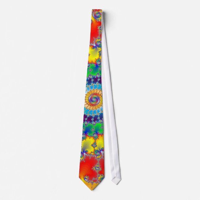 Psychedelic Fractal Spirals Neck Tie (Front)