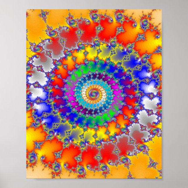 Psychedelic Fractal Spirals Poster (Front)