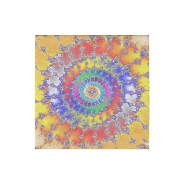 Psychedelic Fractal Stone Magnet (Front)
