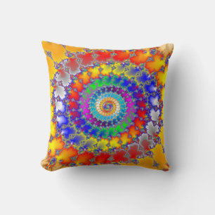 Psychedelic Fractal Throw Pillow