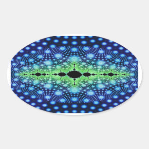 Psychedelic Fractal Wild Decorative Abstract Art Oval Sticker