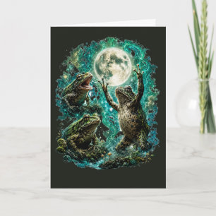 Psychedelic Frog Mystical Frog Moonlight Cosmic Card
