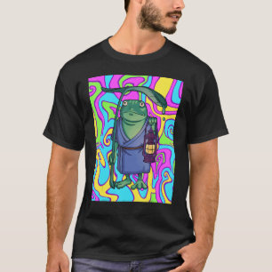 Psychedelic Frog With Lantern Traveling The Trippy T-Shirt