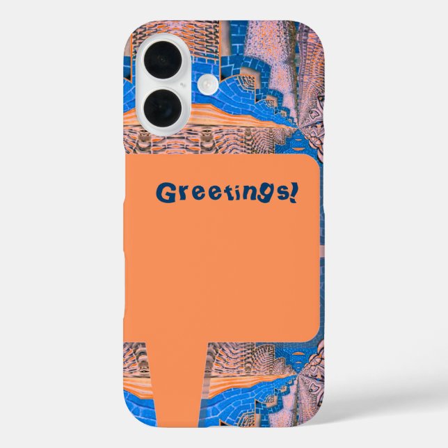 Psychedelic Fun Fractal Pattern & Text Case-Mate iPhone Case (Back)