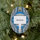 Psychedelic Fun Fractal Pattern &amp; Text Ceramic Ornament