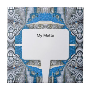 Psychedelic Fun Fractal Pattern & Text Ceramic Tile