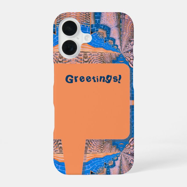 Psychedelic Fun Fractal Pattern & Text Iphone Case (Back)