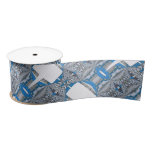 Psychedelic Fun Fractal Pattern &amp; Text Satin Ribbon