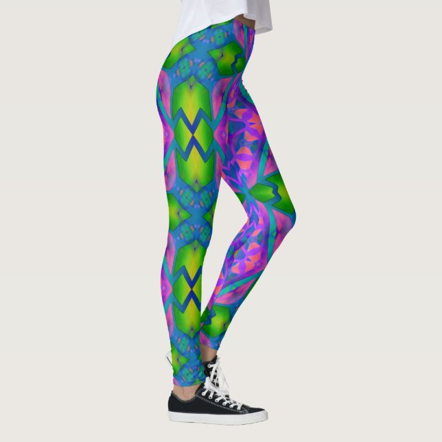 Psychedelic Fun Pink Green  Leggings (Right)