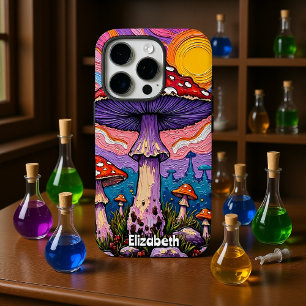 Psychedelic Fungi Garden iPhone 16 Pro Case