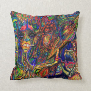 Psychedelic Funk Throw Pillow