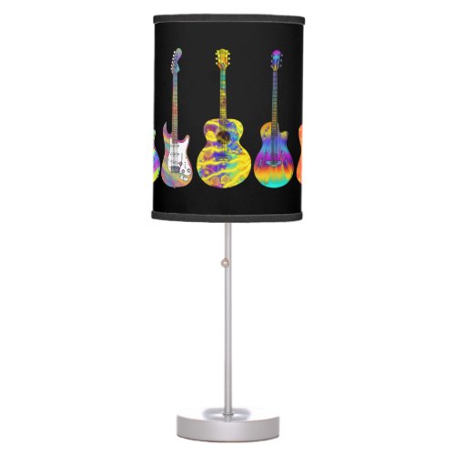 Psychedelic Funky Guitars Table Lamp