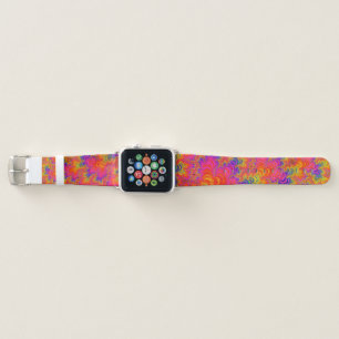 Psychedelic Funky Hippie Boho Neon Rainbow Fractal Apple Watch Band