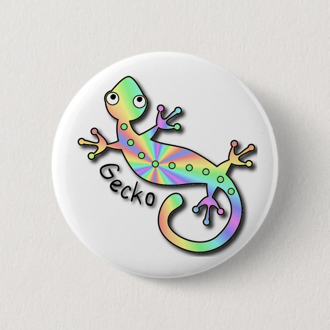 Psychedelic Gecko Button (Front)