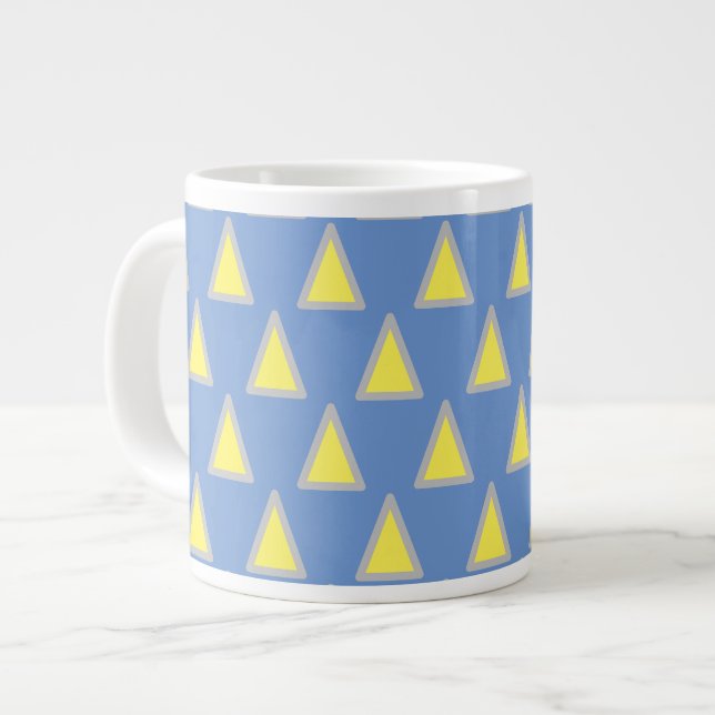 Psychedelic Geometric Rectangle Pattern Art Giant Coffee Mug (Front Left)