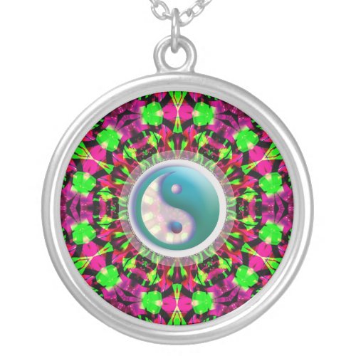 Psychedelic Geometric Yin Yang Necklace