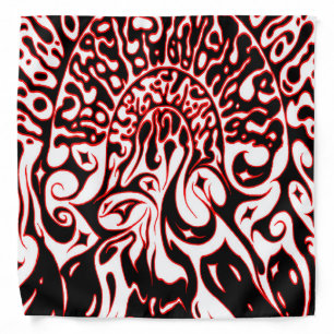 Psychedelic Ghost - Black White and Red Bandana