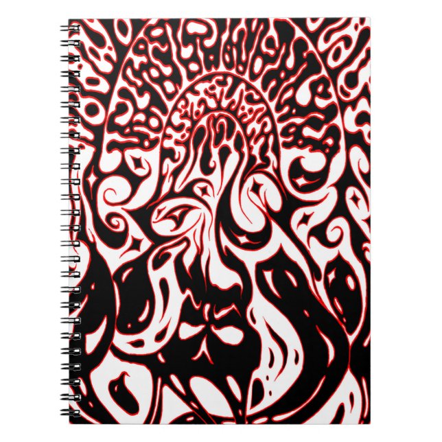 Psychedelic Ghost - Black White and Red Notebook (Front)