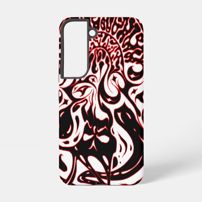 Psychedelic Ghost - Black White and Red Samsung Galaxy Case (Back)