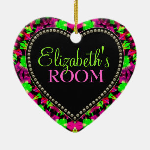 Psychedelic Girl Your Room Door Heart Ornament