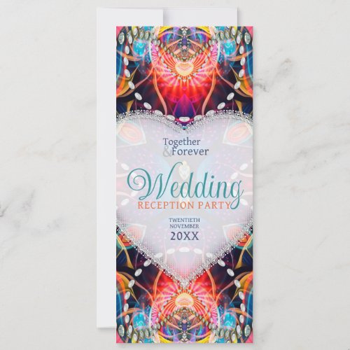Psychedelic Glam Crystal Heart Party Invitation