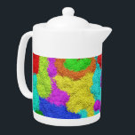 Psychedelic Glitter Pattern Teapot<br><div class="desc">Bright Psychedelic Colors Glitter trendy pattern!</div>
