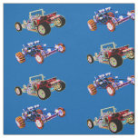 Psychedelic Glowing Buggy And Hot Rod Car Fabric