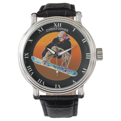 Psychedelic Glowing Snowboarding Snowboard Watch