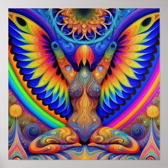 Psychedelic Goddess Colorful Poster (Front)