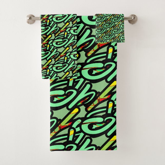 PSYCHEDELIC GRAPHIC BATH TOWEL (Insitu)