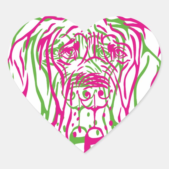 psychedelic great dane logo heart sticker (Front)