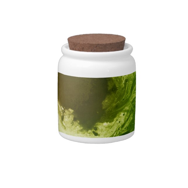 Psychedelic Green Paper Decorative Ceramic Jar (Right)