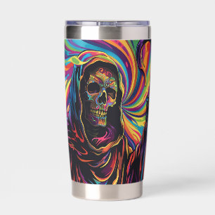 Psychedelic Grim Reaper Halloween  Insulated Tumbler