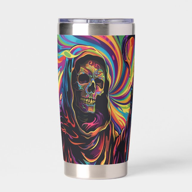 Psychedelic Grim Reaper Halloween  Insulated Tumbler (Back)