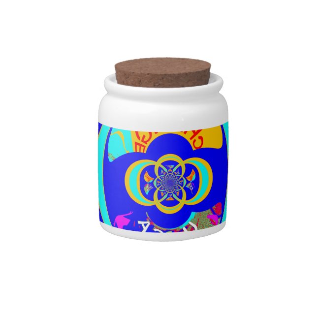 Psychedelic Groove: Pop Art Abstract Energy Candy Jar (Front)