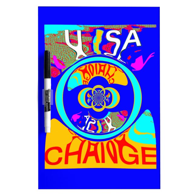 Psychedelic Groove: Pop Art Abstract Energy Dry-Erase Board (Front)