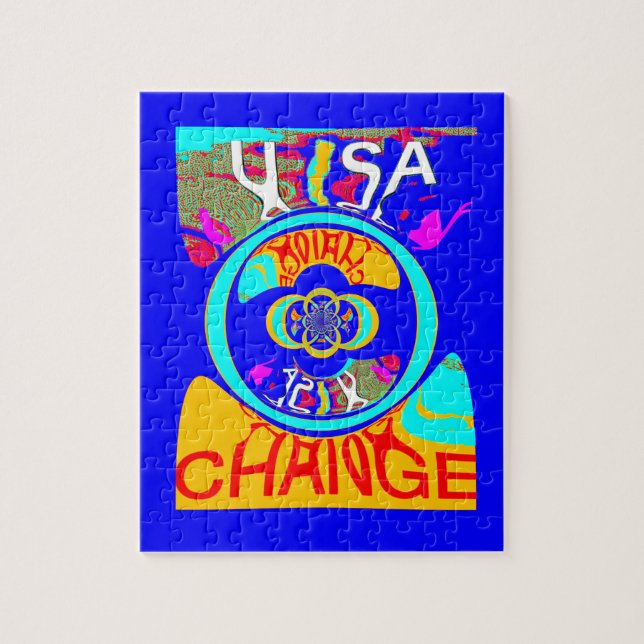 Psychedelic Groove: Pop Art Abstract Energy Jigsaw Puzzle (Vertical)