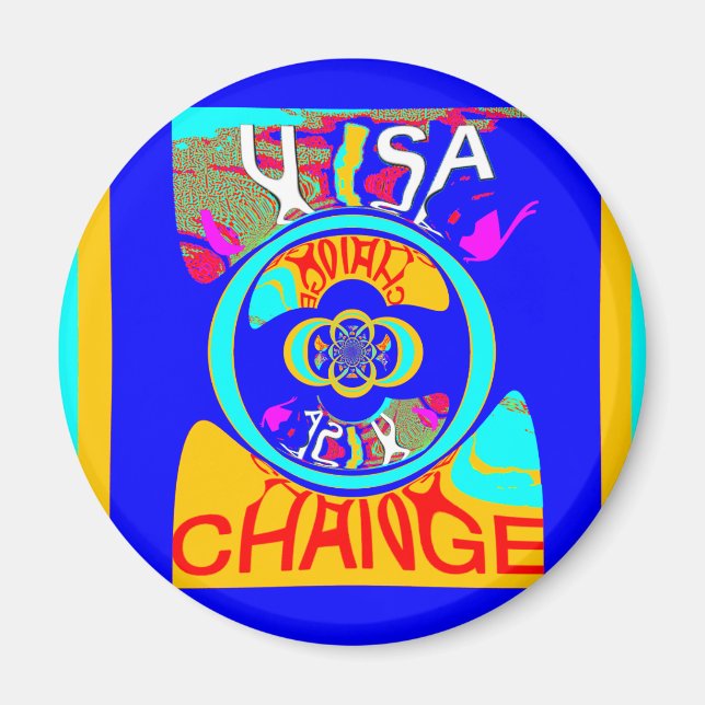 Psychedelic Groove: Pop Art Abstract Energy Magnet (Front)