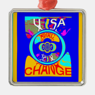 Psychedelic Groove: Pop Art Abstract Energy Metal Ornament