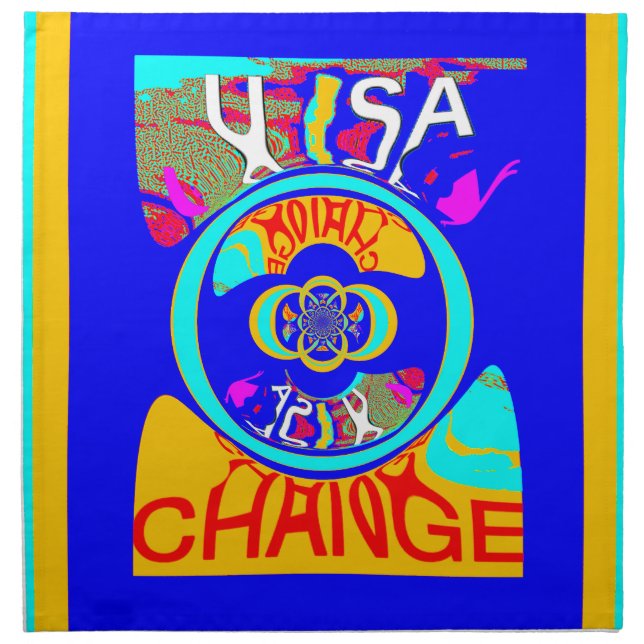 Psychedelic Groove: Pop Art Abstract Energy Napkin (Front)