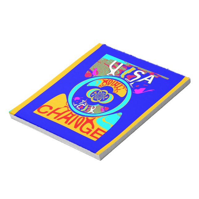 Psychedelic Groove: Pop Art Abstract Energy Notepad (Rotated)
