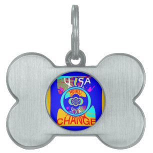 Psychedelic Groove: Pop Art Abstract Energy Pet Name Tag