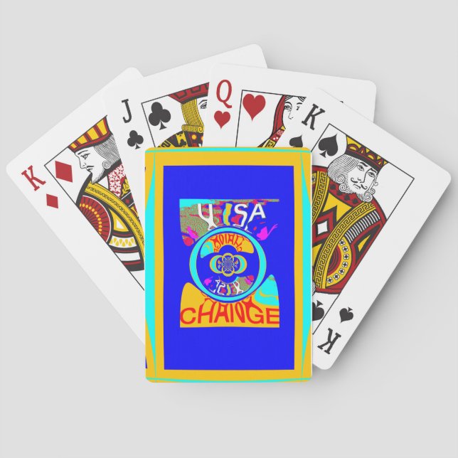 Psychedelic Groove: Pop Art Abstract Energy Poker Cards (Back)